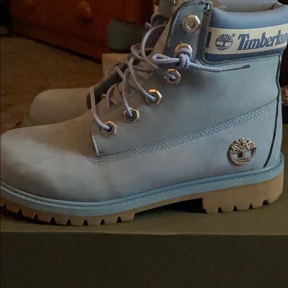 Light Blue Timberlands - Picture 3 of 4